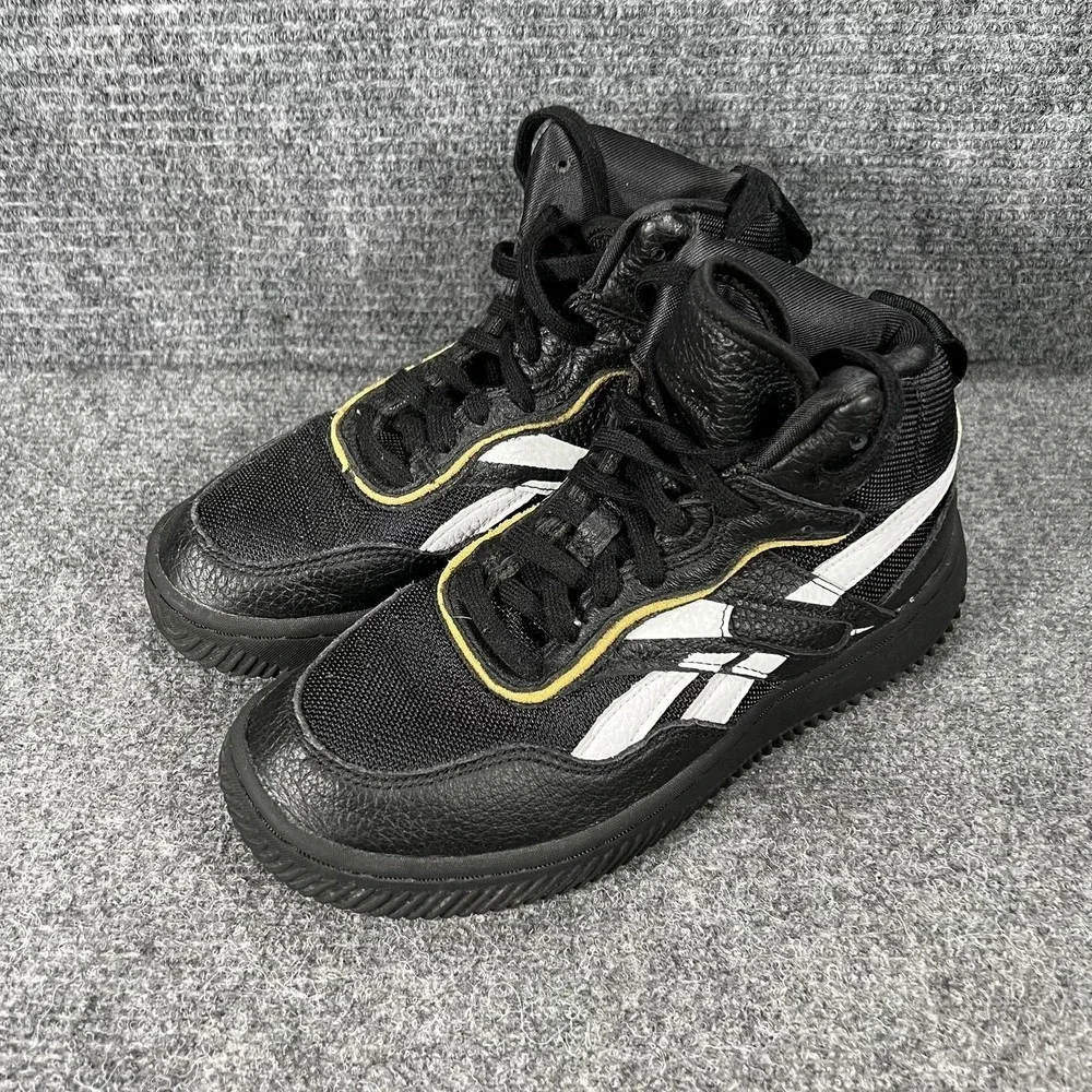 Reebok Shoes Teens Size 5.5 Black High‎ Top Lace Up Athletic Sneakers FX4301
